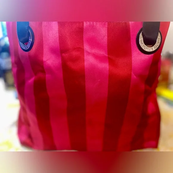 Victoria's Secret Bold Red and Pink Tote - Picture 2 of 9